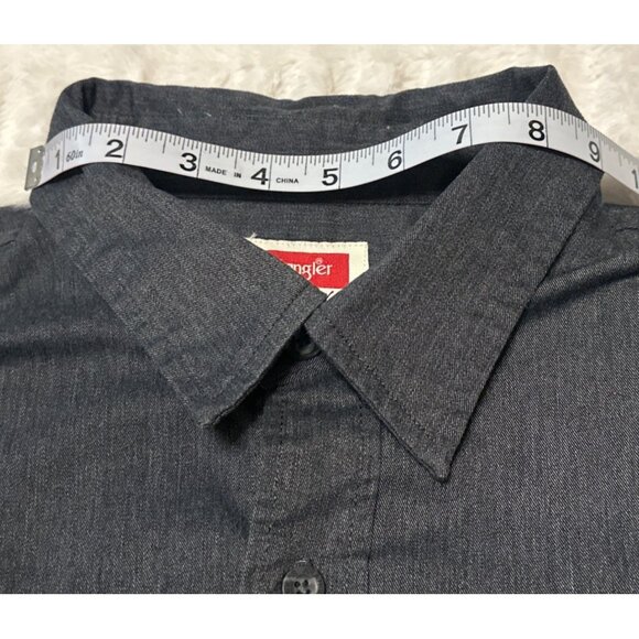 Wrangler Flex for Comfort Dark Gray Button-Down Shirt Cotton Blend Men's Size XL - Picture 9 of 16